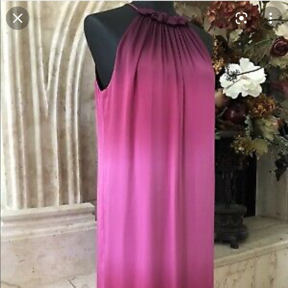 Pink to purple ombré silk dress by Vince. Size M
